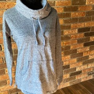 Size S Sonoma gray unique cowl neck sweatshirt kangaroo pockets